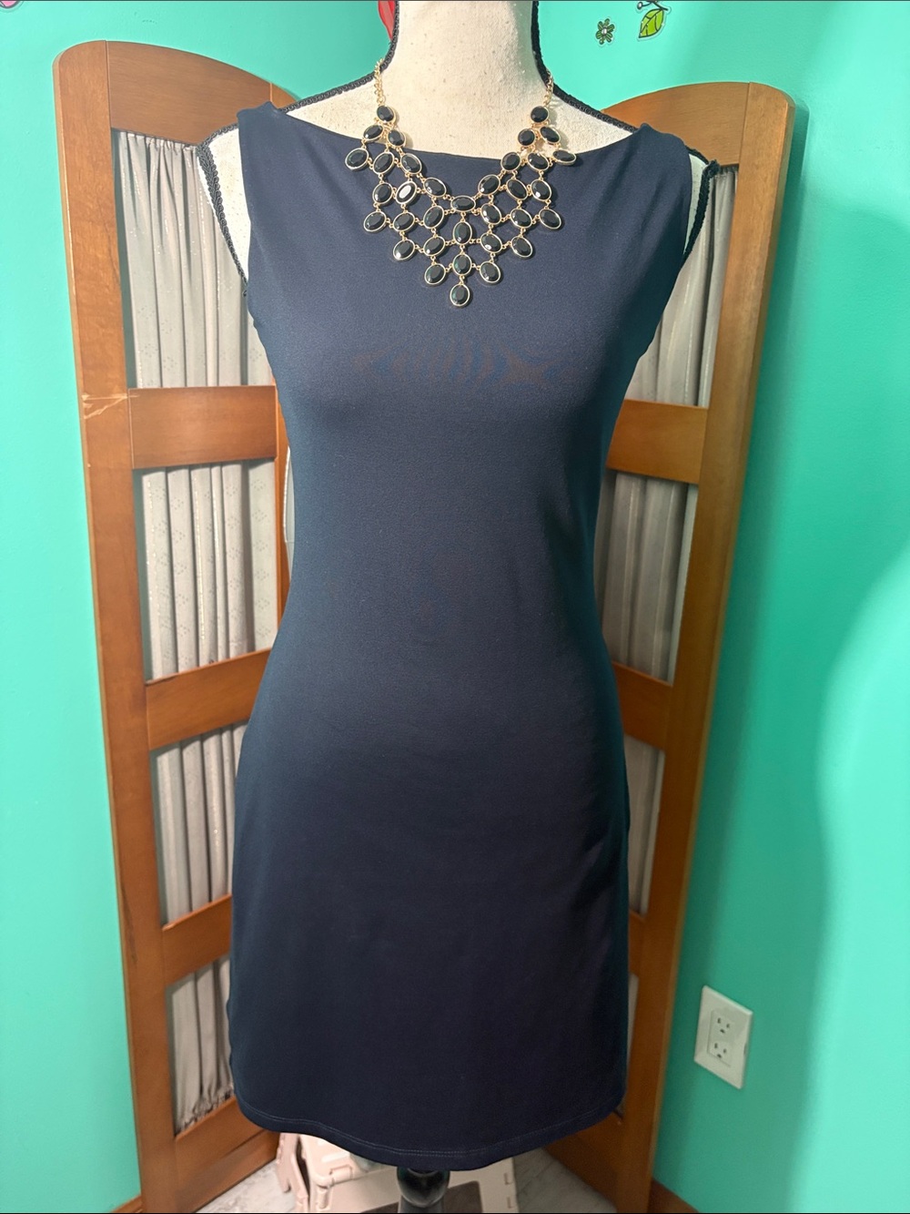Susana Monaco black Sleeveless Boatneck Sheath Dress